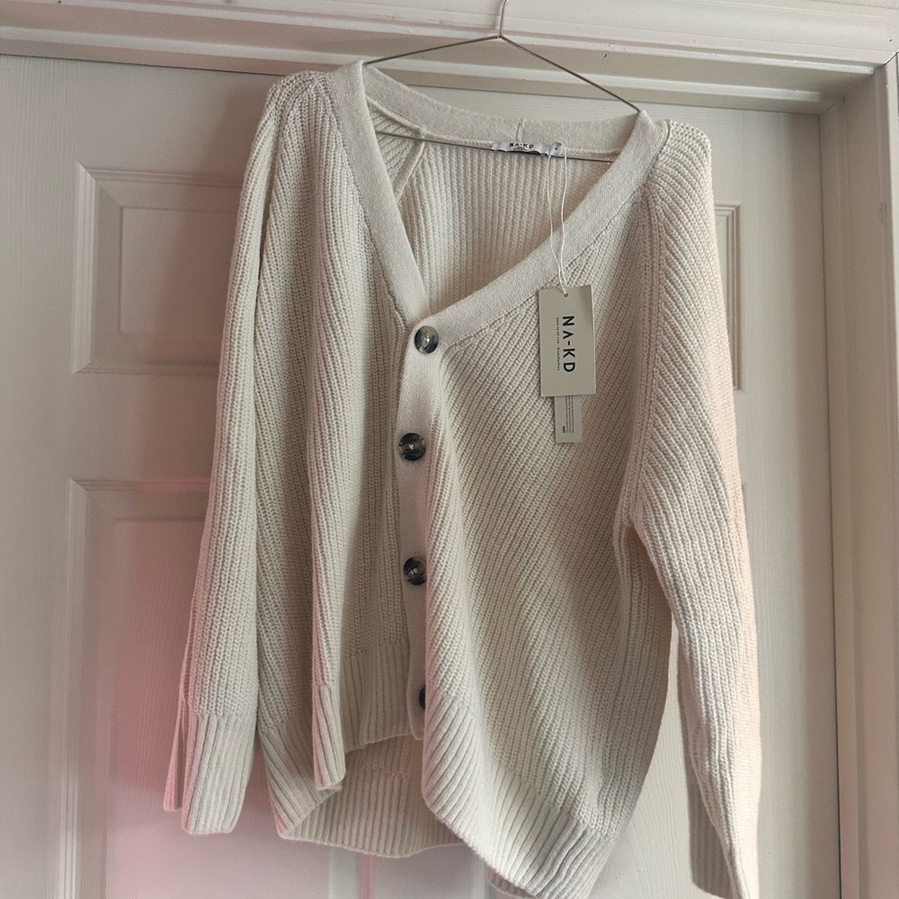 NA-KD Women's Cream Cardigan Sweater